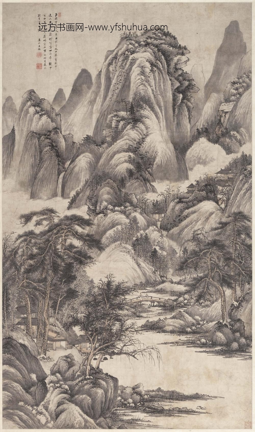 王鉴_溪山深秀图轴-