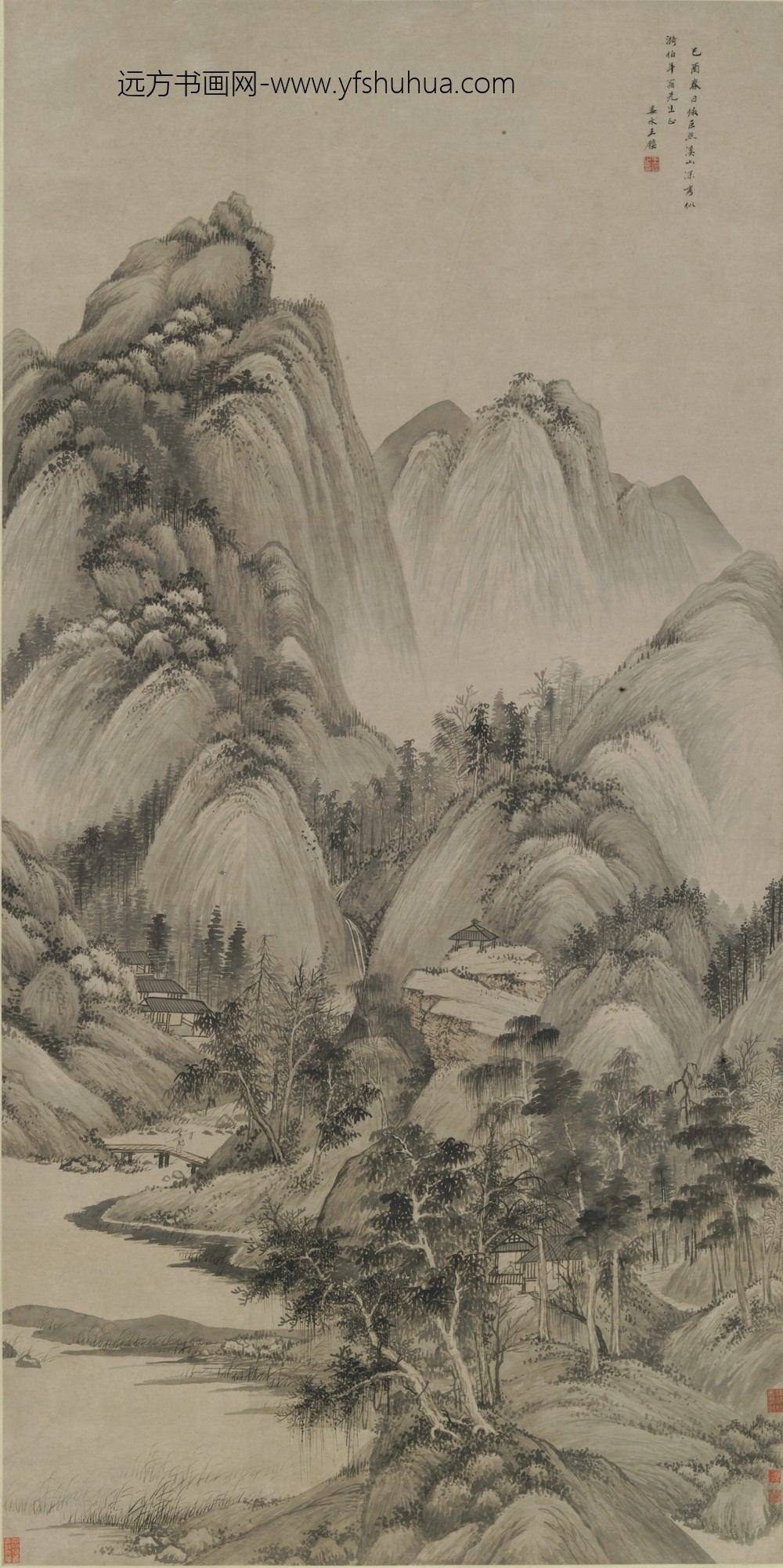 王鉴_溪山深秀图轴-