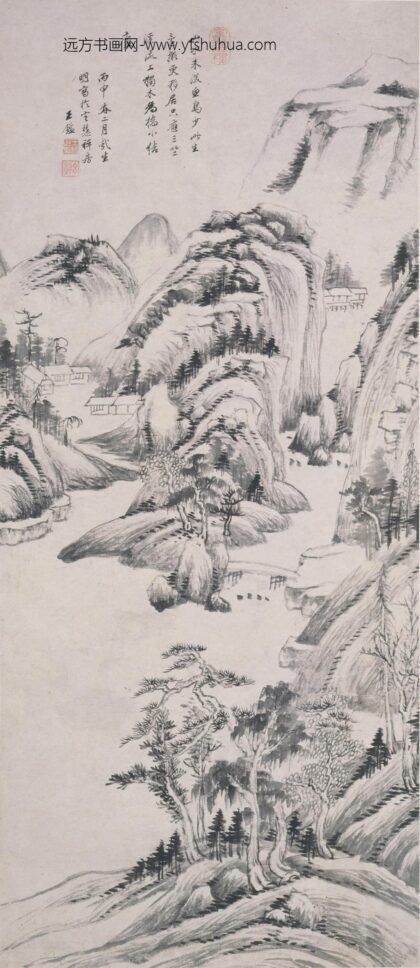 王鉴 溪山结庐图轴.jpg