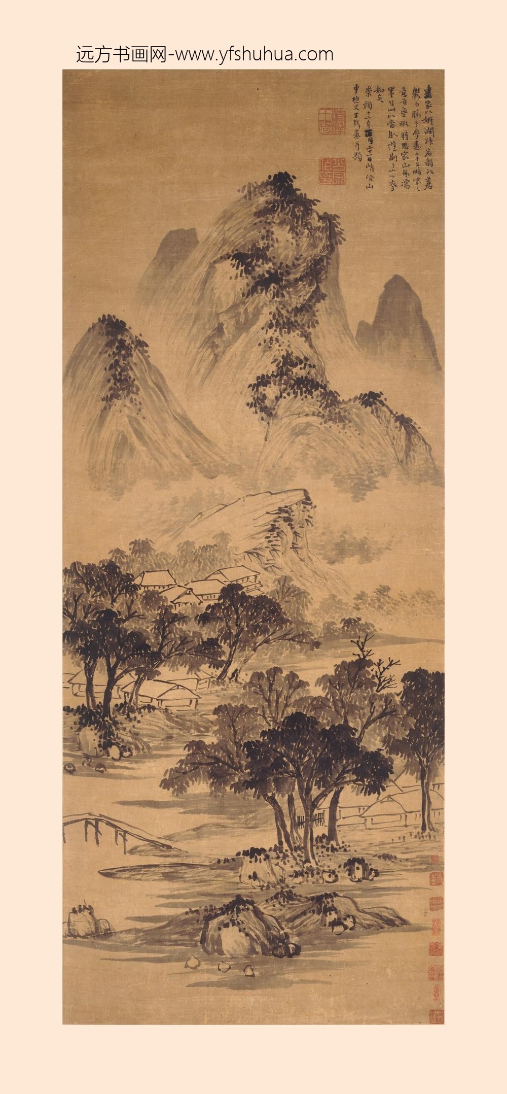 王铎_家山卧游图轴