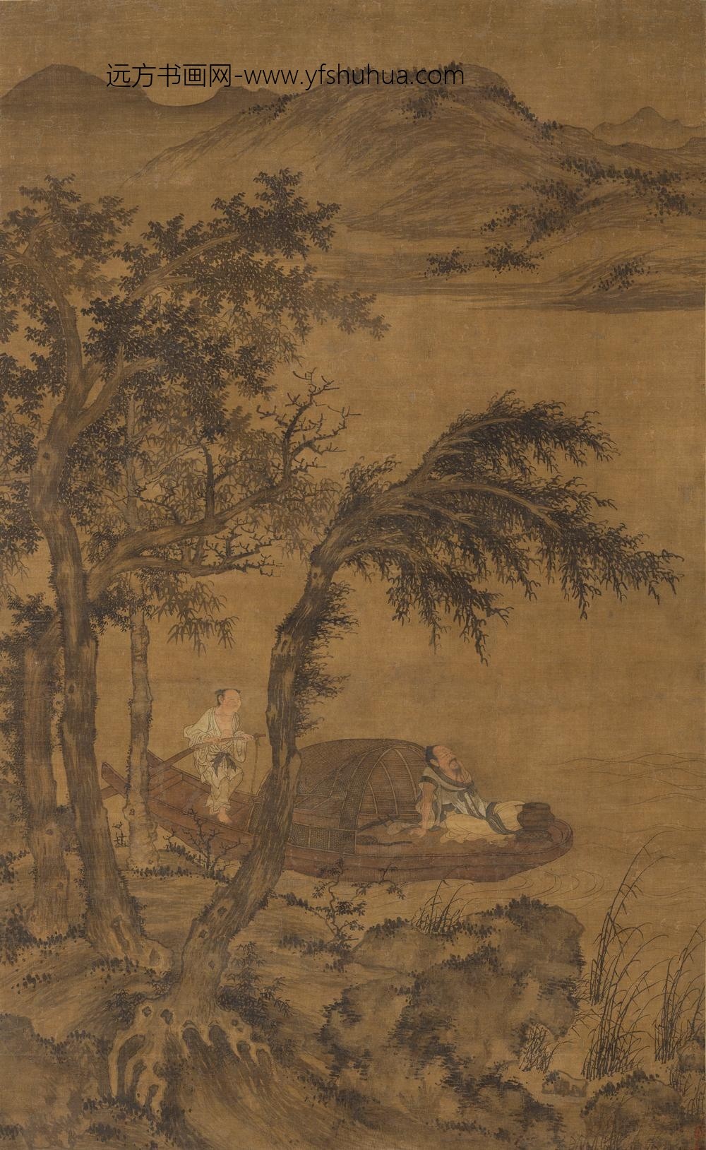 盛懋_秋舸清啸图轴