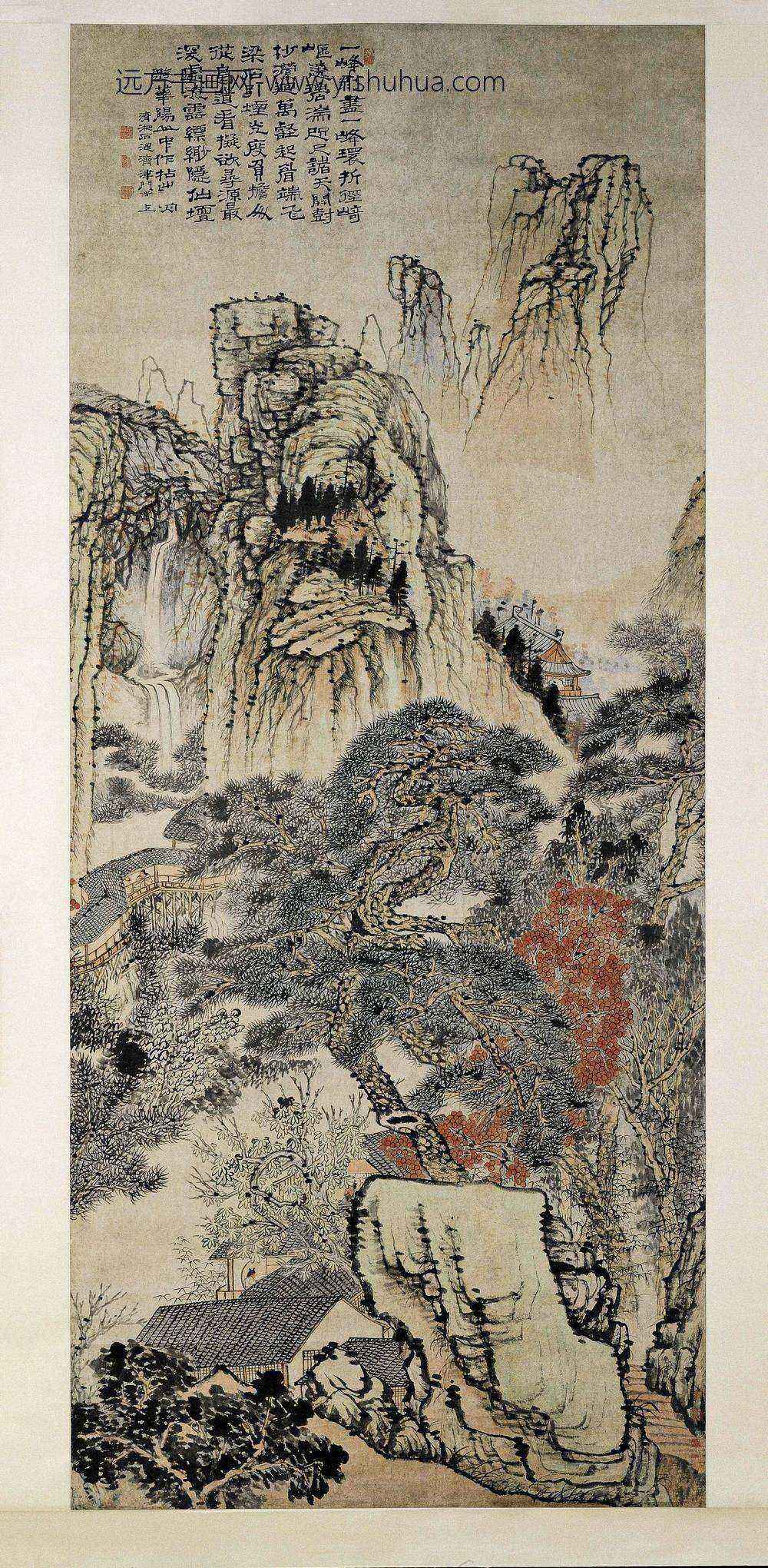 石涛_游华阳山图轴