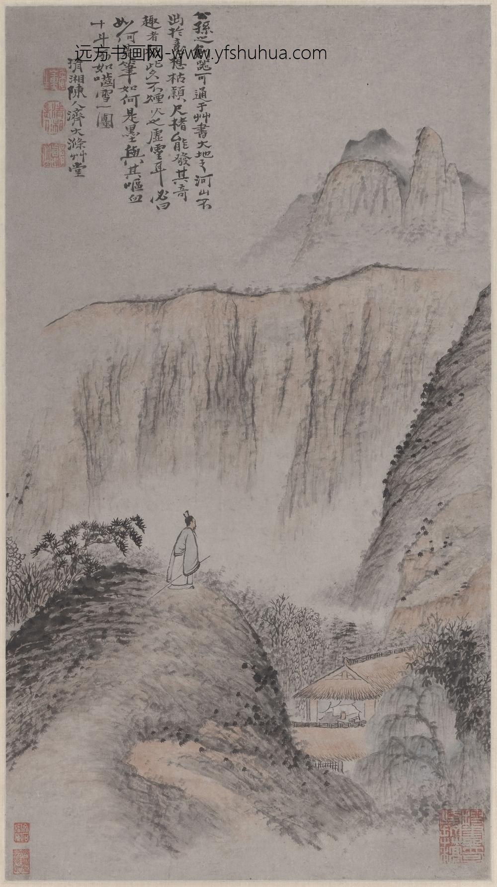 石涛_秋岗远望图轴