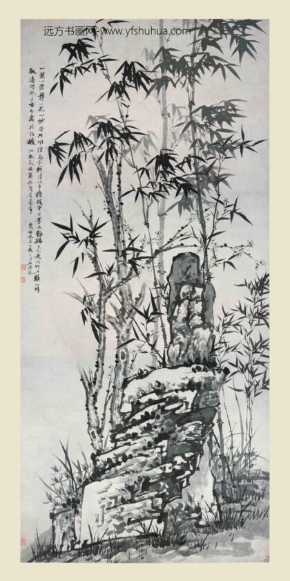 石涛 竹石梅花图轴.jpg