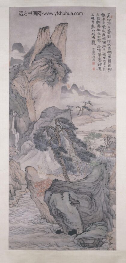 石涛 翠壁长松图轴.jpg