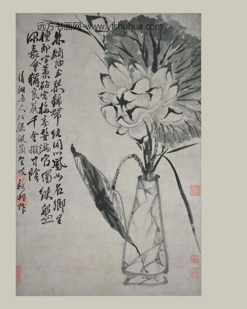 石涛_锦带同心图轴