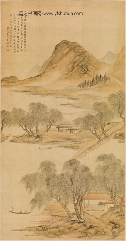 秦仪 柳荫荡舟图轴.jpg