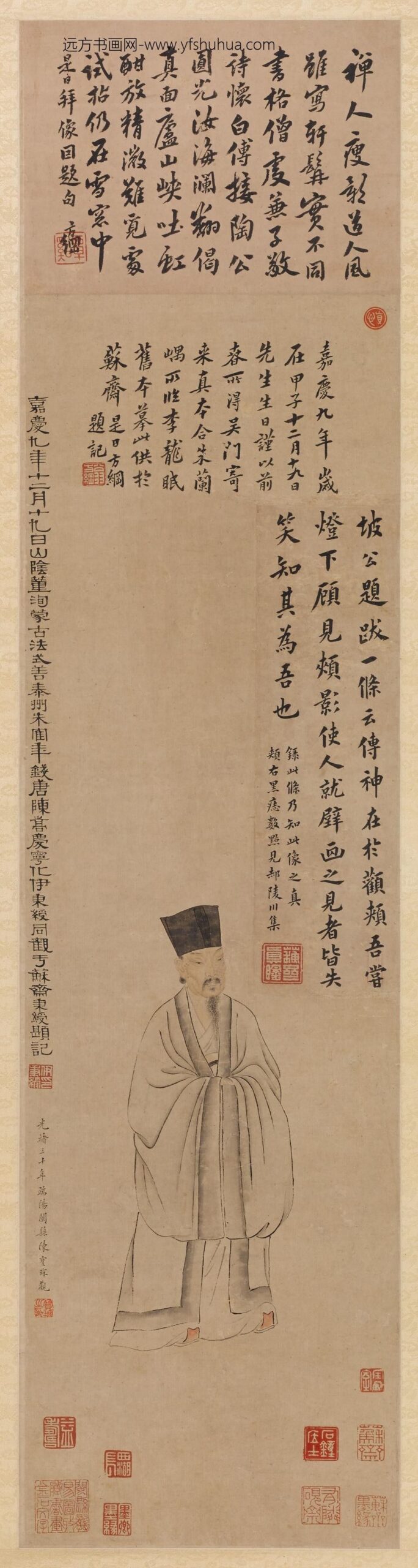 翁方纲_摹苏东坡小像图轴