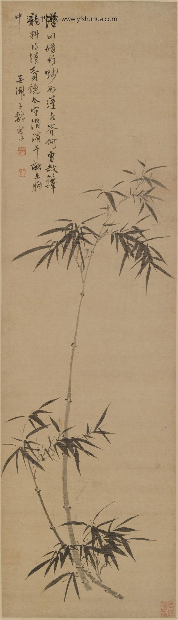 翟（瞿）大坤_汉川修竹图轴