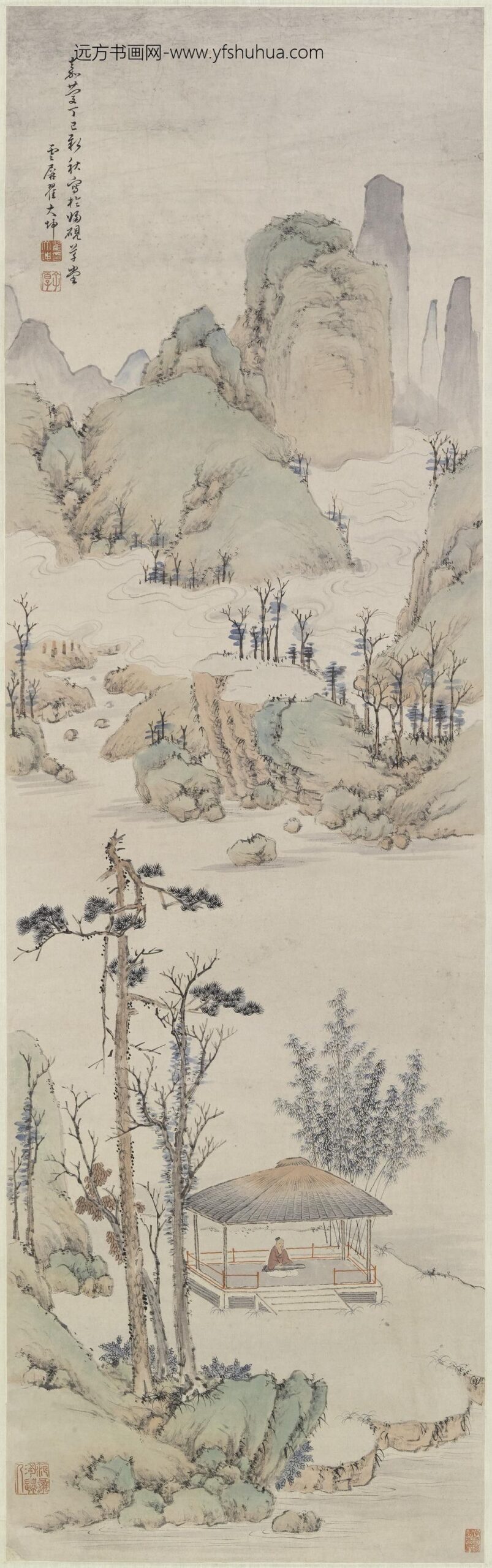 翟（瞿）大坤_浅绛山水轴