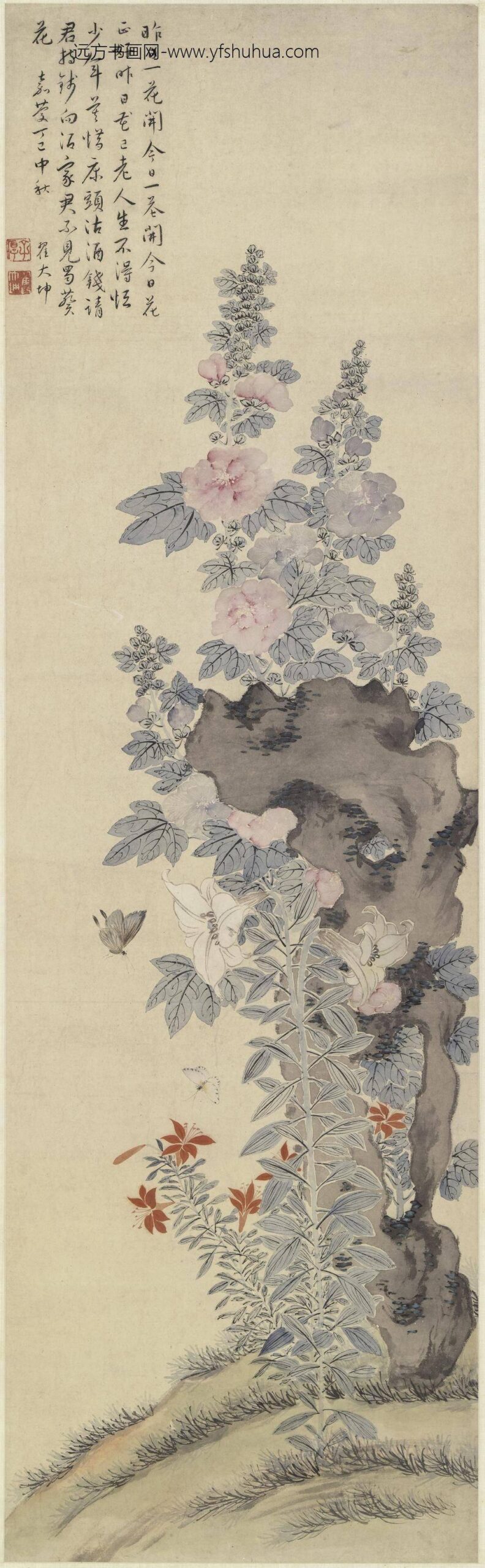 翟（瞿）大坤_蜀葵图轴