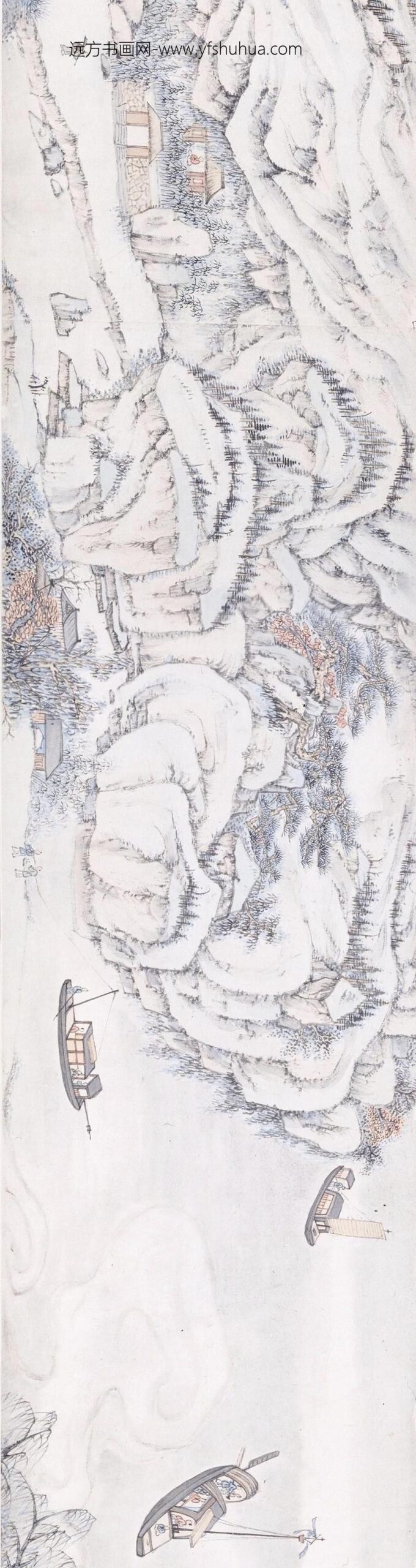 萧云从_讯舟郡城图轴_