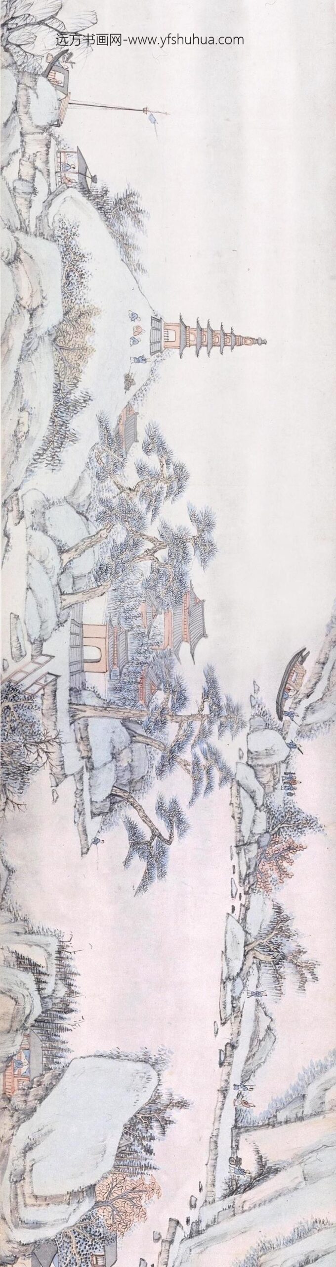 萧云从_讯舟郡城图轴_