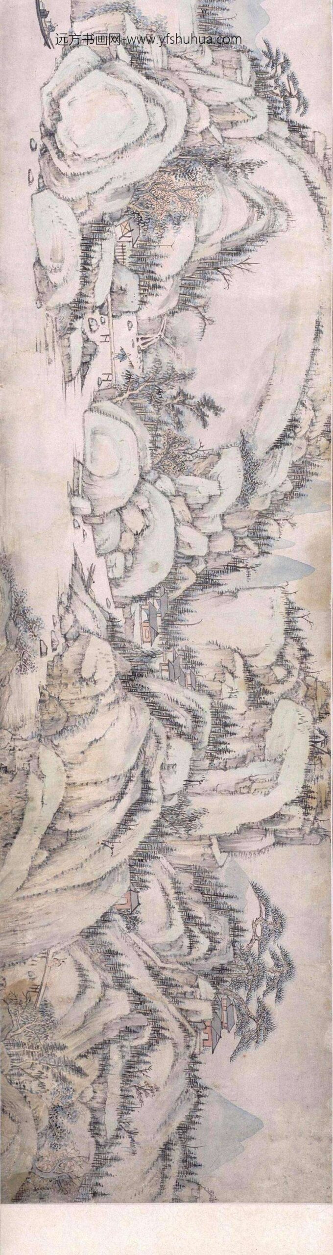 萧云从_讯舟郡城图轴_