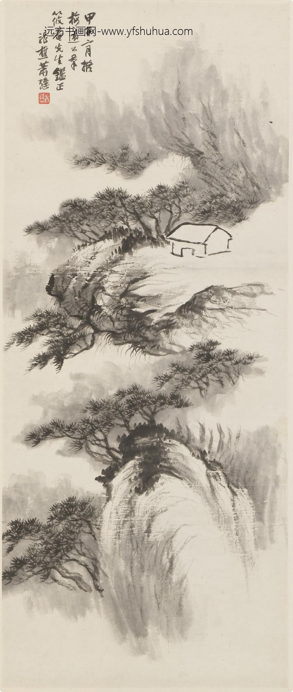 萧愻_仿梅清山水图轴