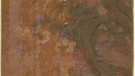 萧湘 繁花斗鸡图横披.jpg