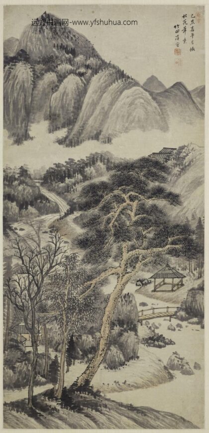 薛宣 仿董源山水轴.jpg