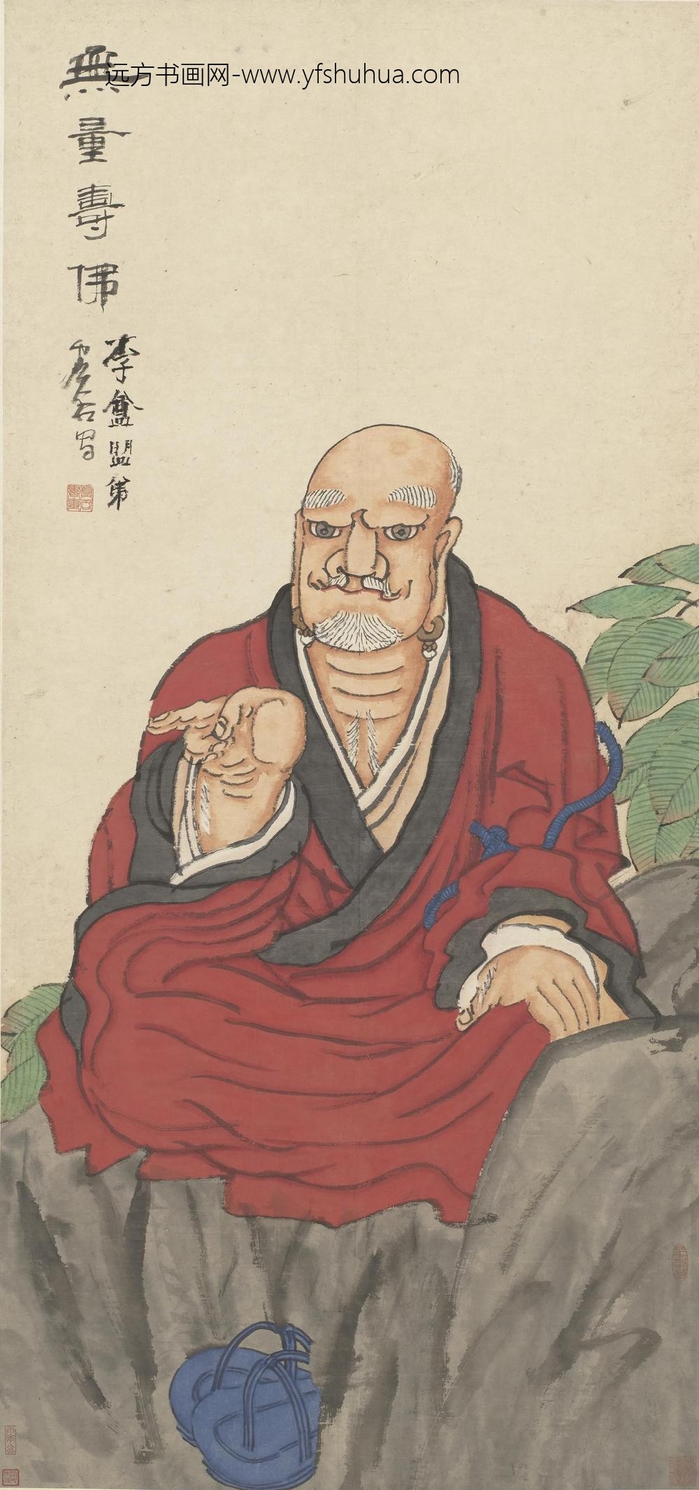 虚谷_无量寿佛图轴