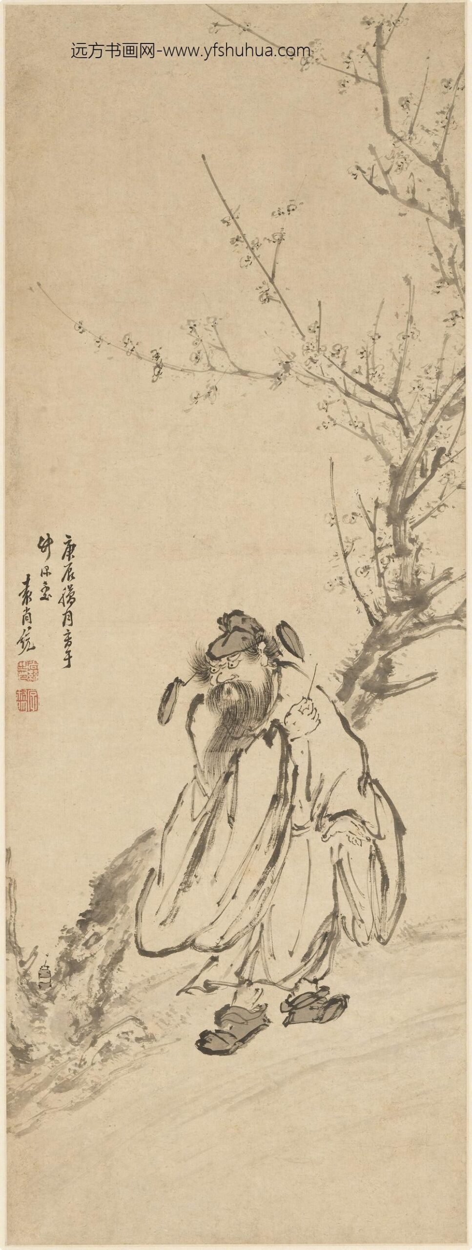 袁尚统_寒梅钟馗图轴