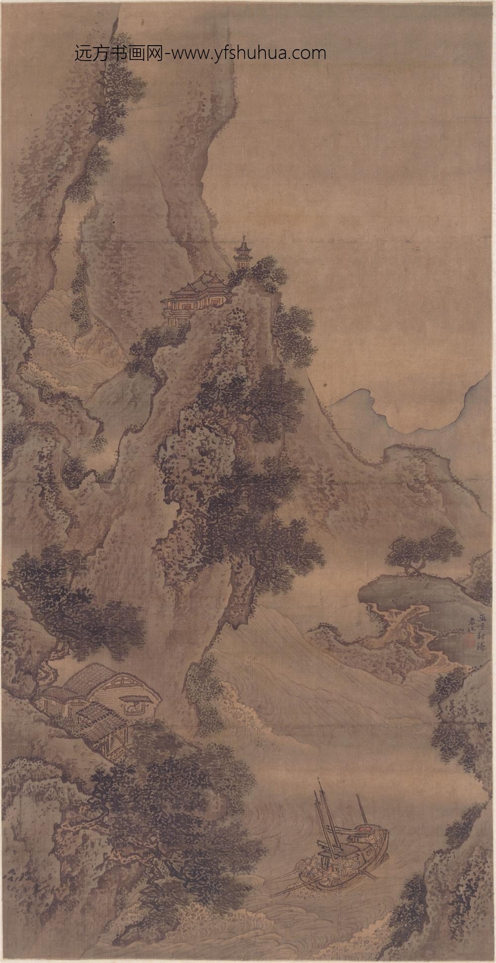 袁江_巫峡秋涛图轴