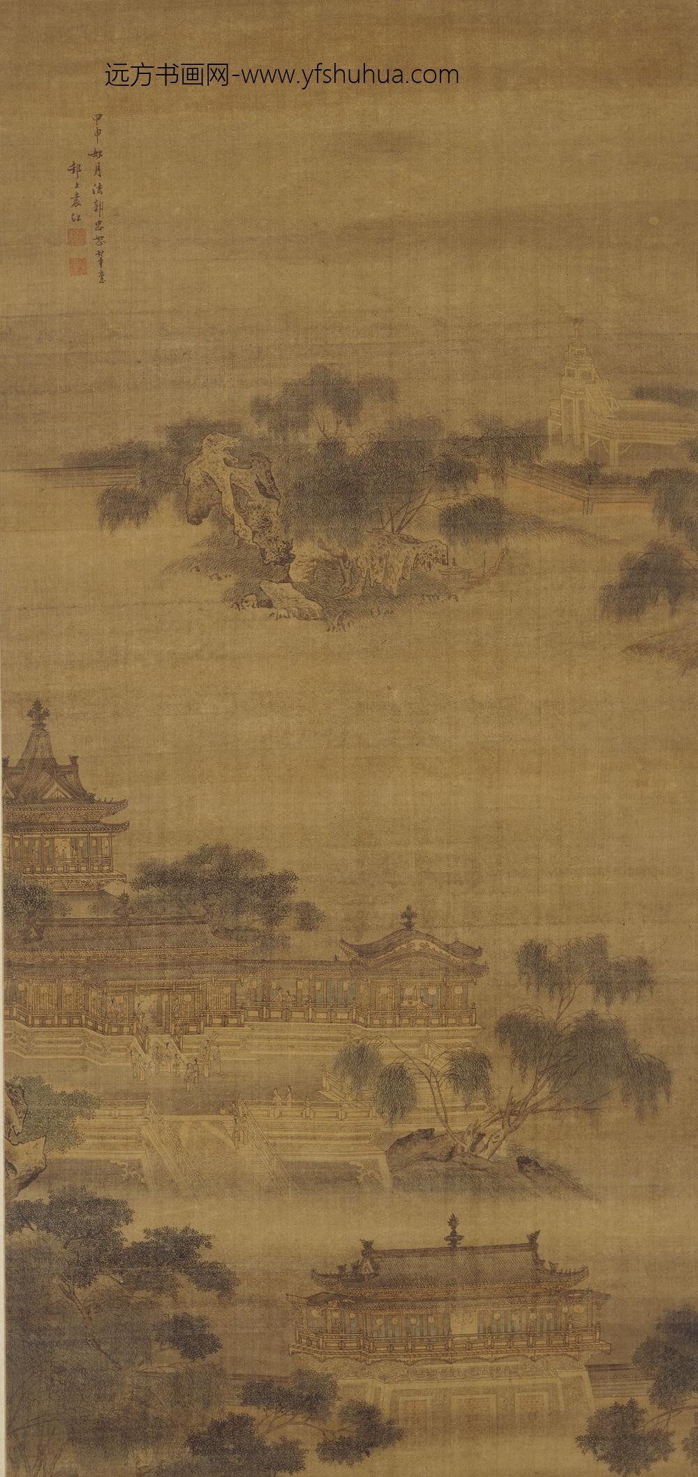 袁江_水殿春深图轴