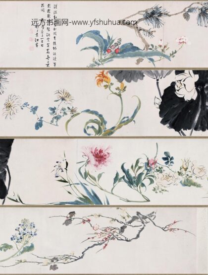 袁江 花卉图卷.jpg