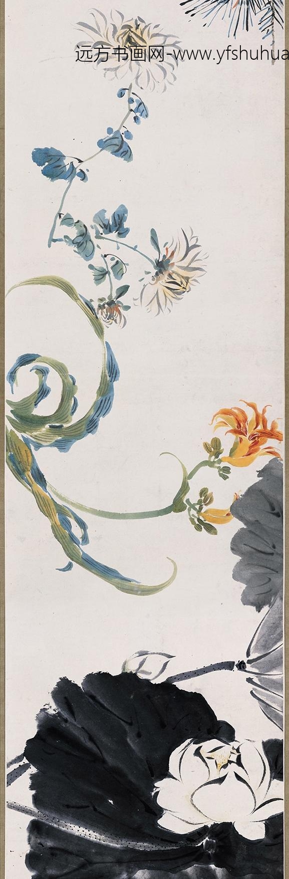 袁江_花卉图卷_