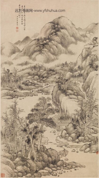 袁沛 仿大痴山水图轴.jpg