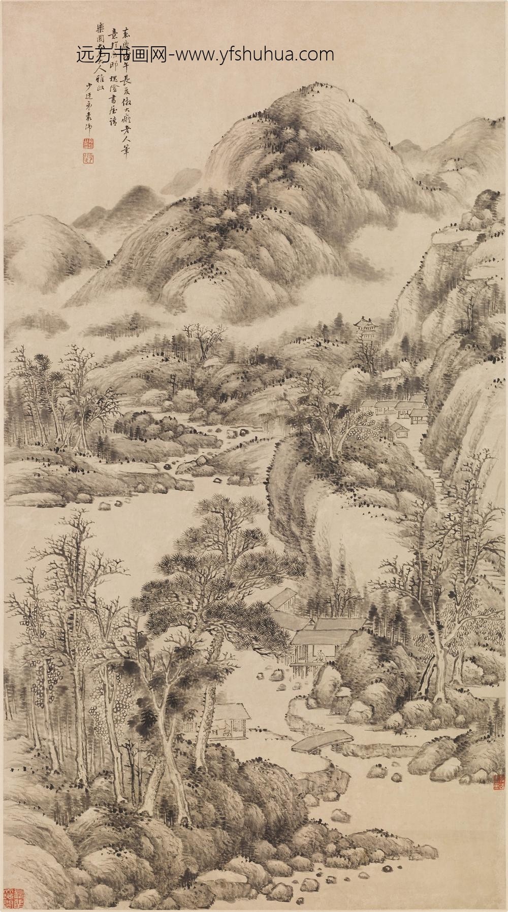 袁沛_仿大痴山水图轴