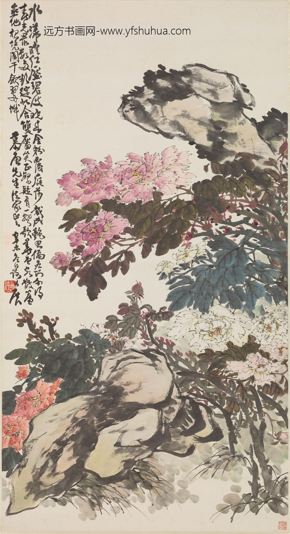 谢公展_牡丹图轴