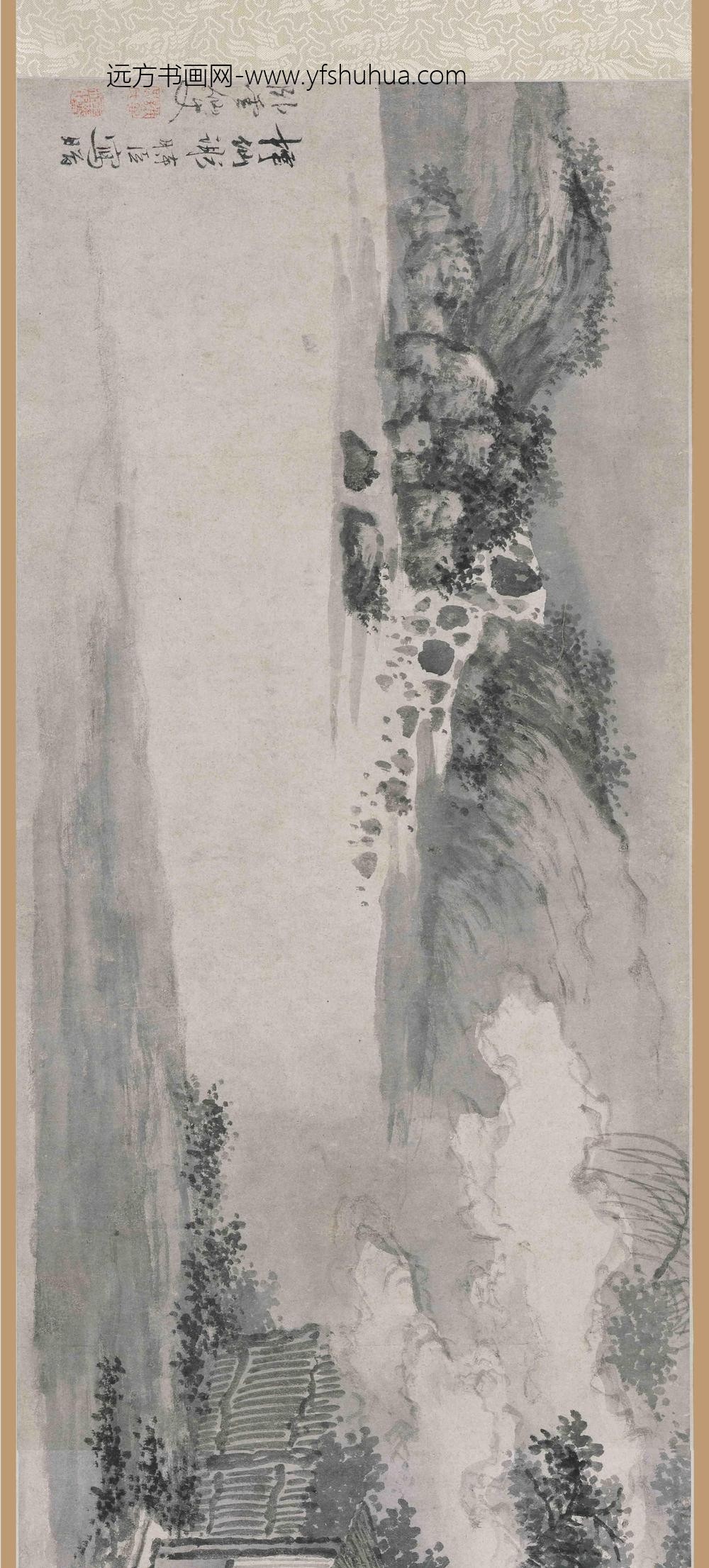 谢时臣_山斋假寐图卷_