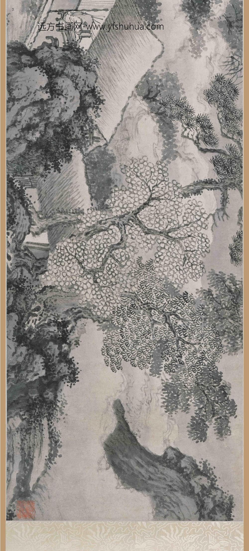 谢时臣_山斋假寐图卷_