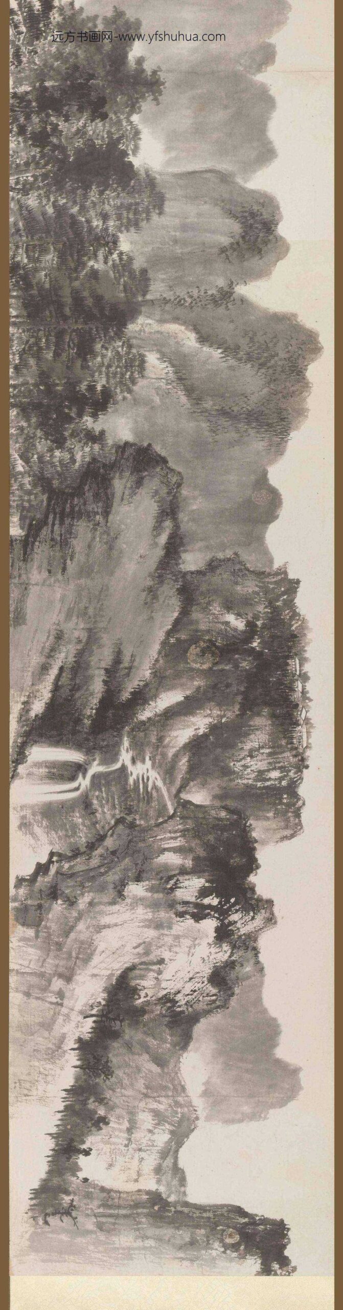 谢稚柳_墨笔山水并书卷_