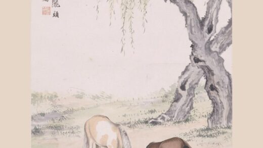 赵叔孺 双骏图轴.jpg