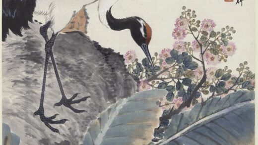 赵叔孺 蕉鹤图轴.jpg