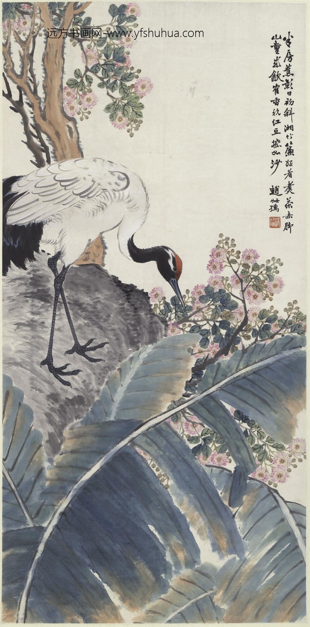 赵叔孺_蕉鹤图轴