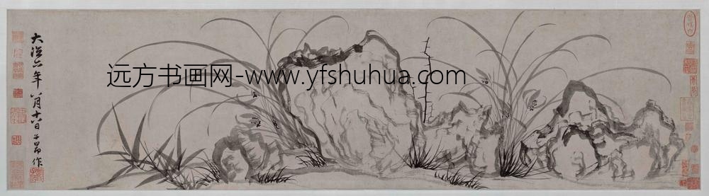 赵孟頫_倪瓒兰竹图合装卷