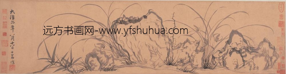 赵孟頫_兰花竹石图卷