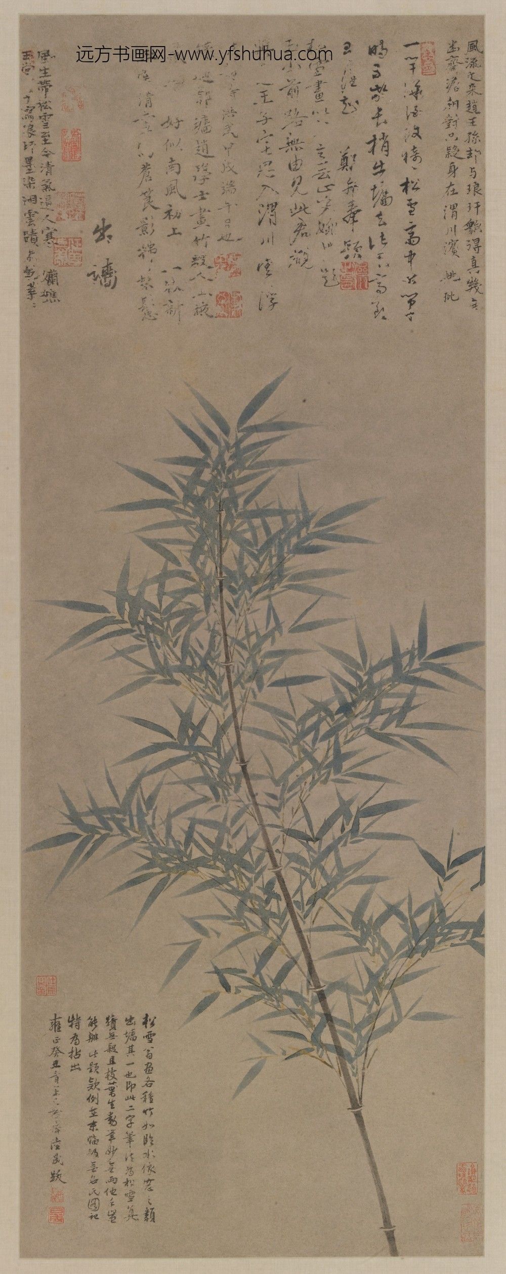 赵孟頫_出墙竹图轴