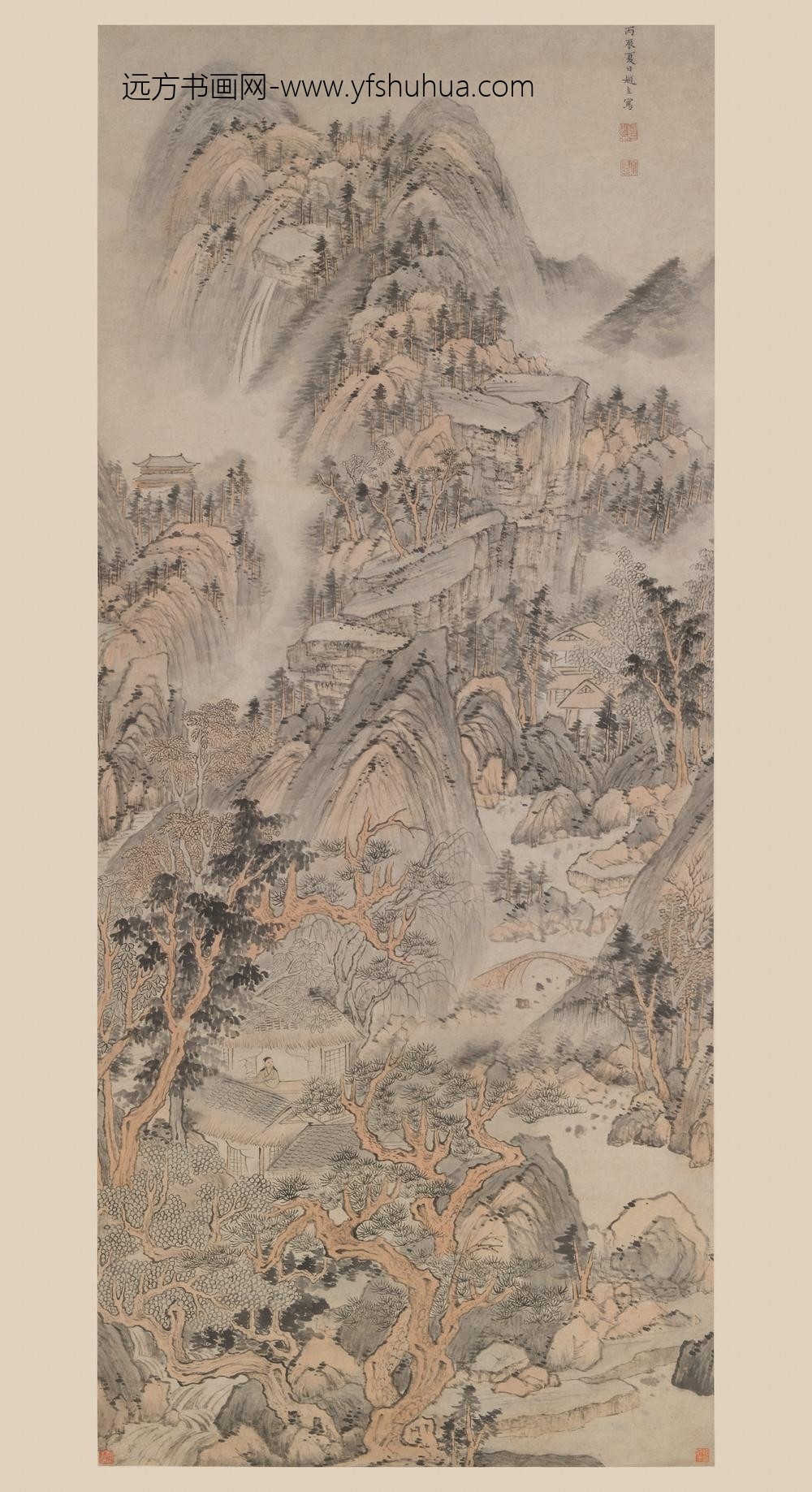 赵左_山居闲眺图轴