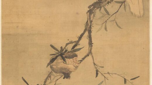 赵成穆 鹦鹉石榴图轴.jpg