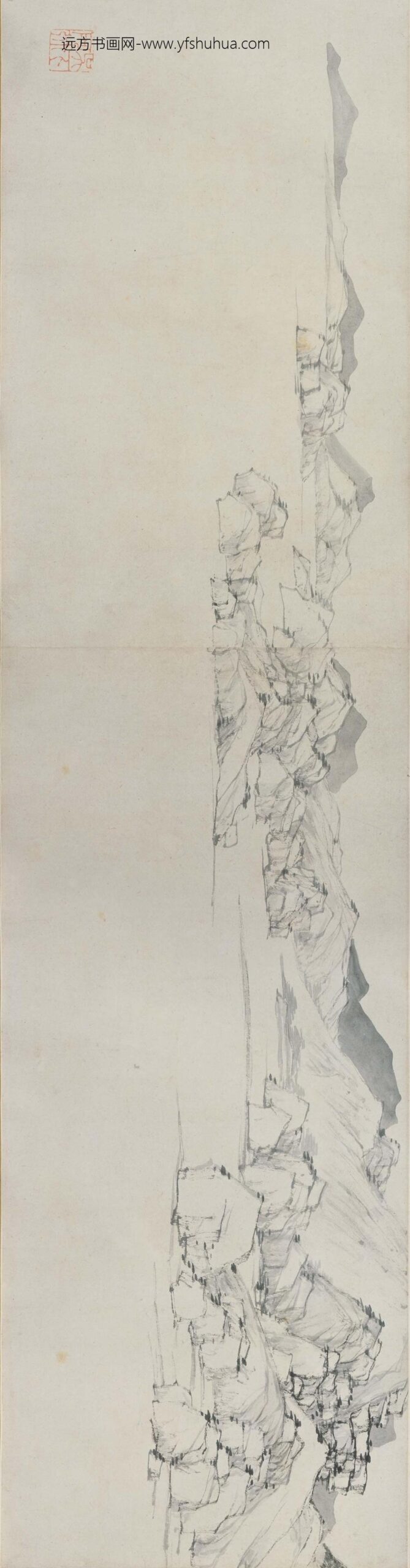 邵弥_临沈周仿云林山水卷_