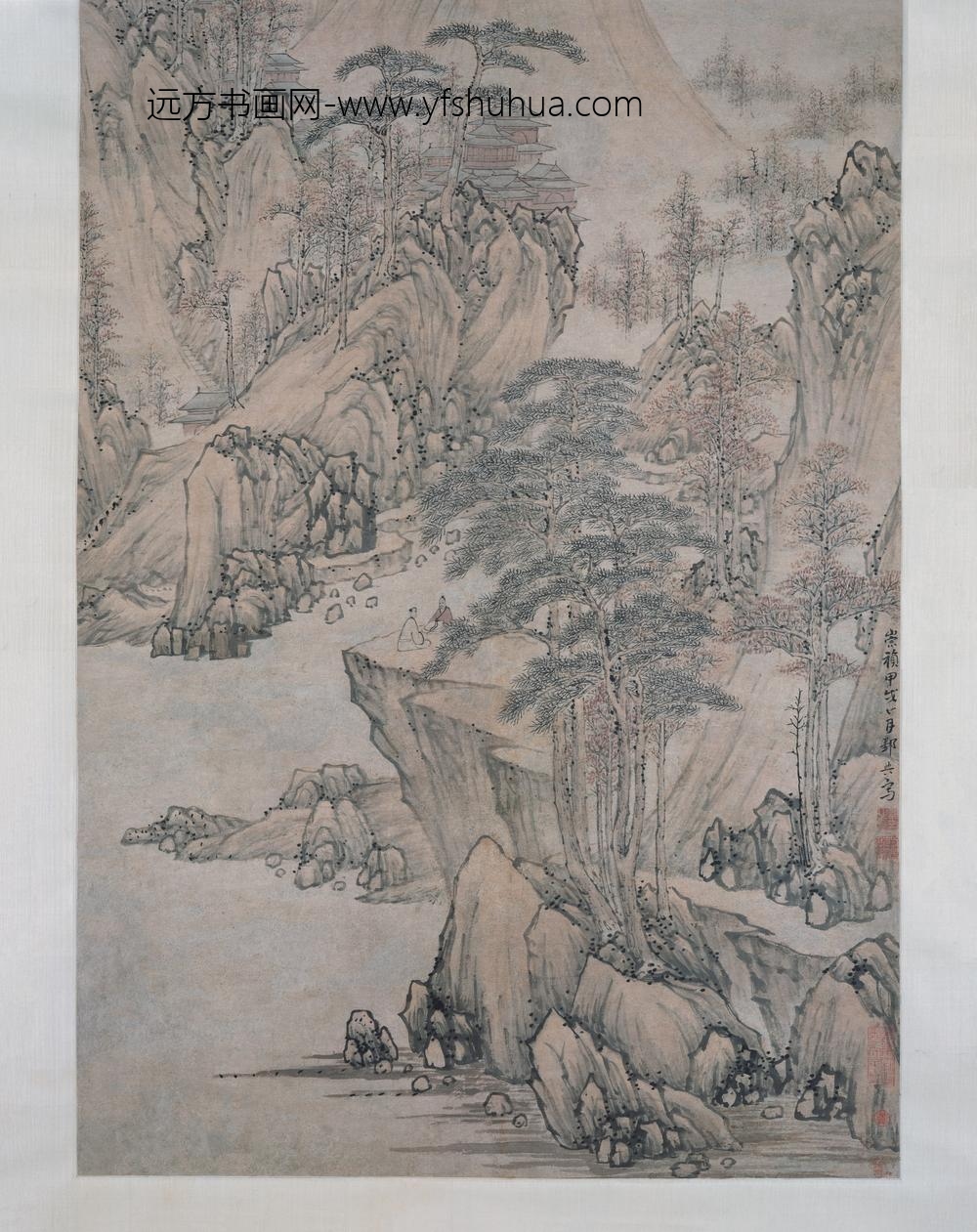 邹典_秋山楼阁图轴