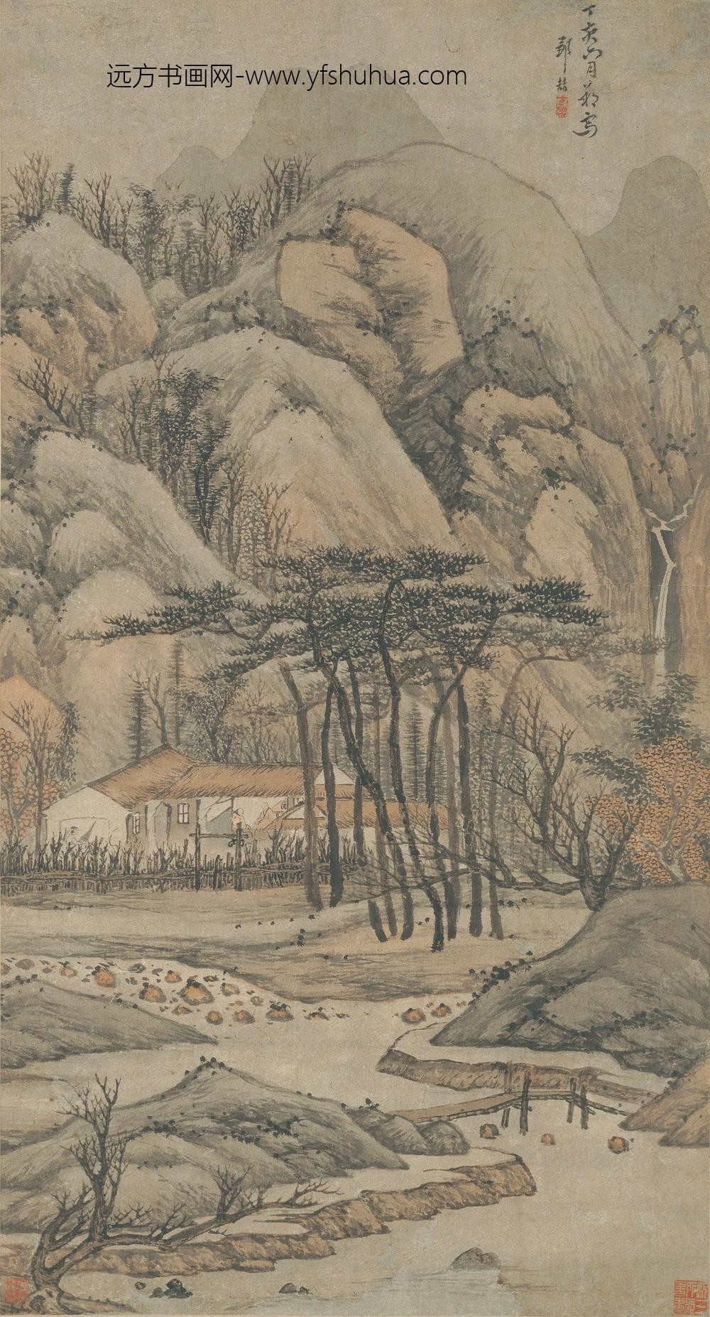 邹喆（哲）_松林僧话图轴