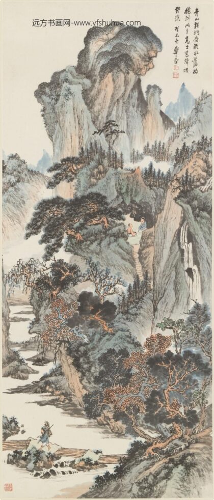 郑午昌 青山流水图轴.jpg