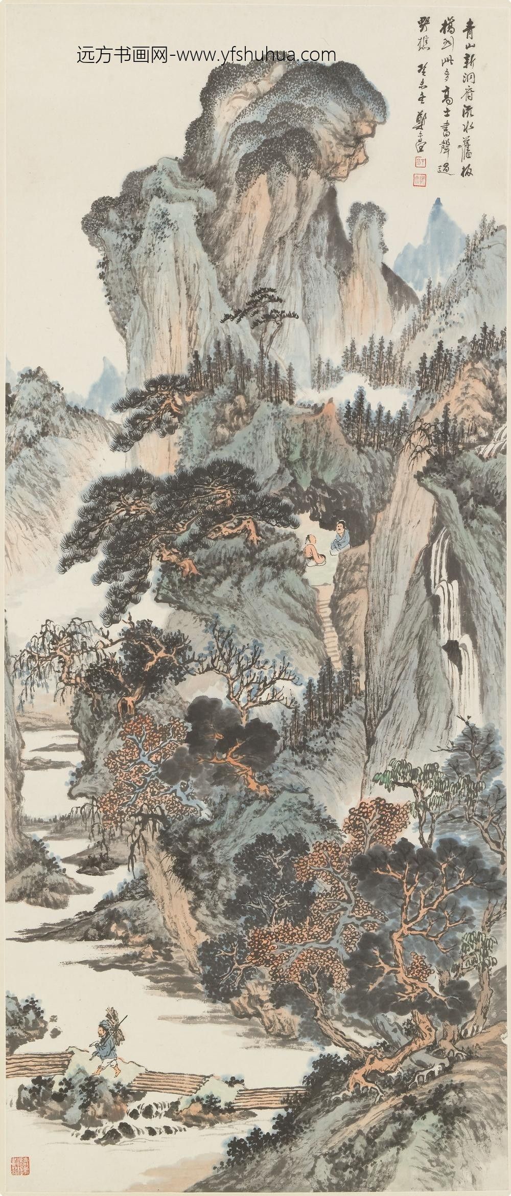 郑午昌_青山流水图轴