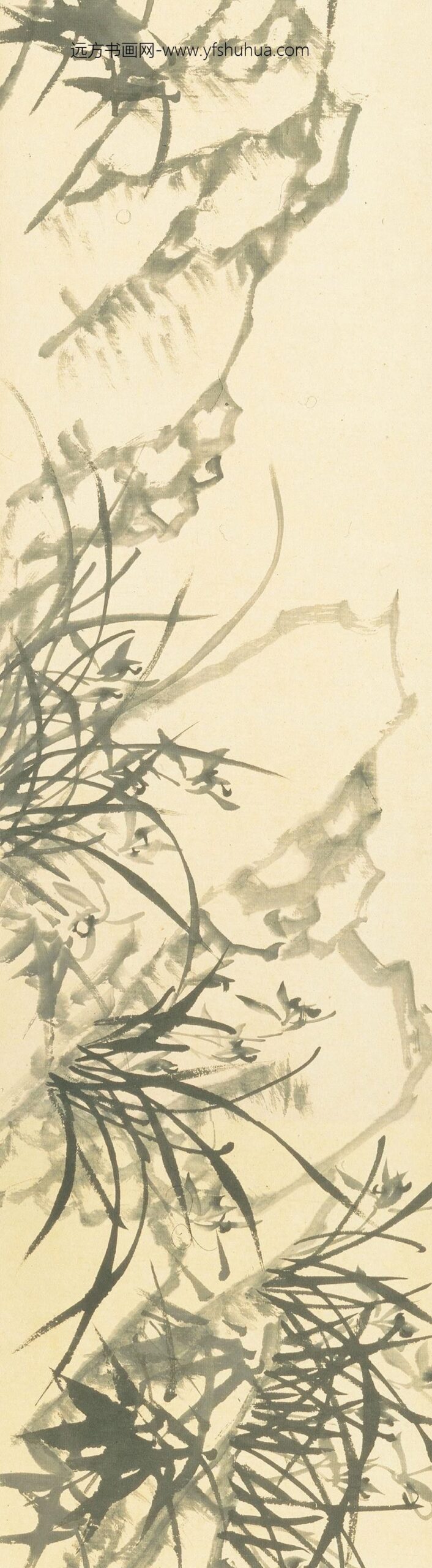 郑板桥（郑燮）_兰花竹石图卷_