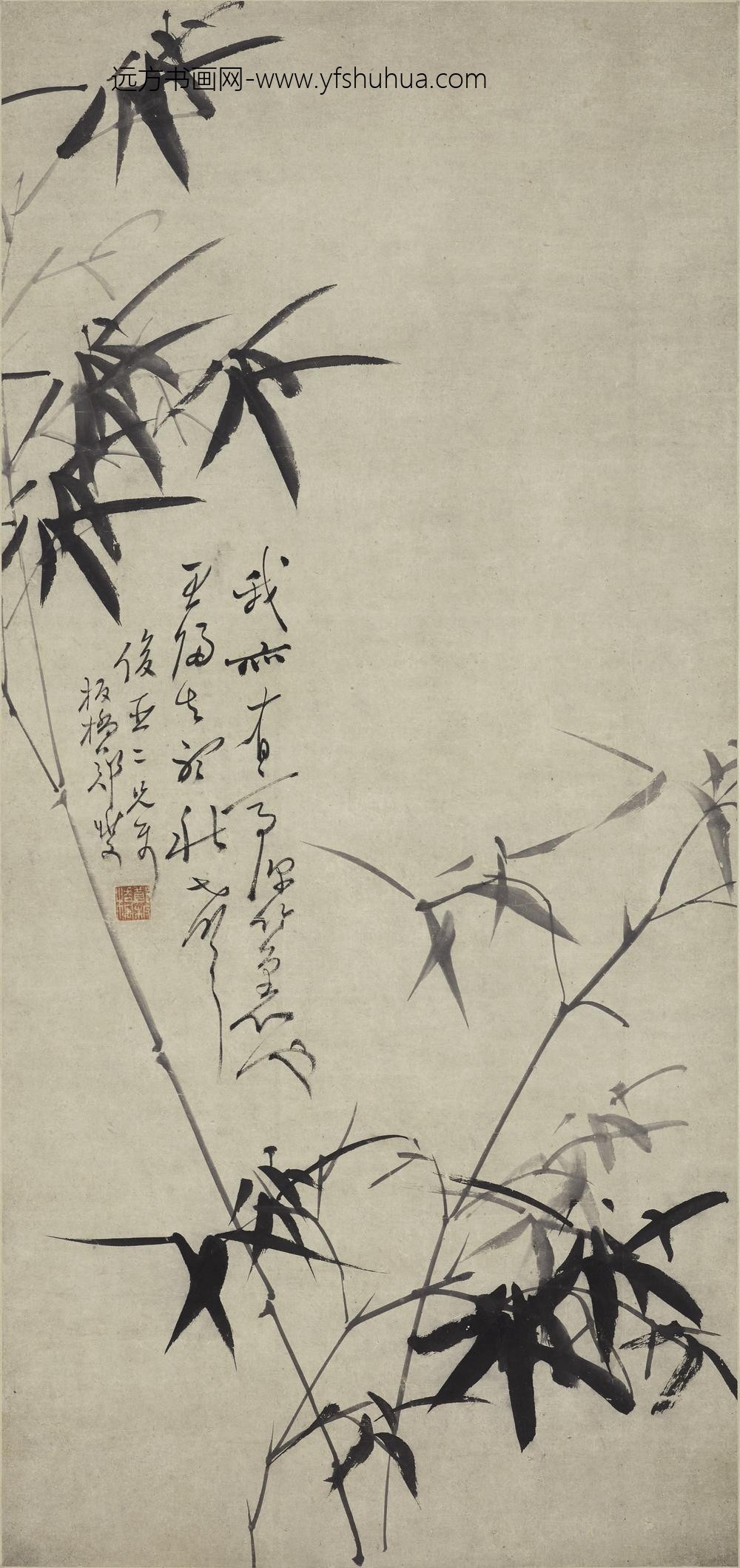 郑板桥（郑燮）_墨竹图轴-