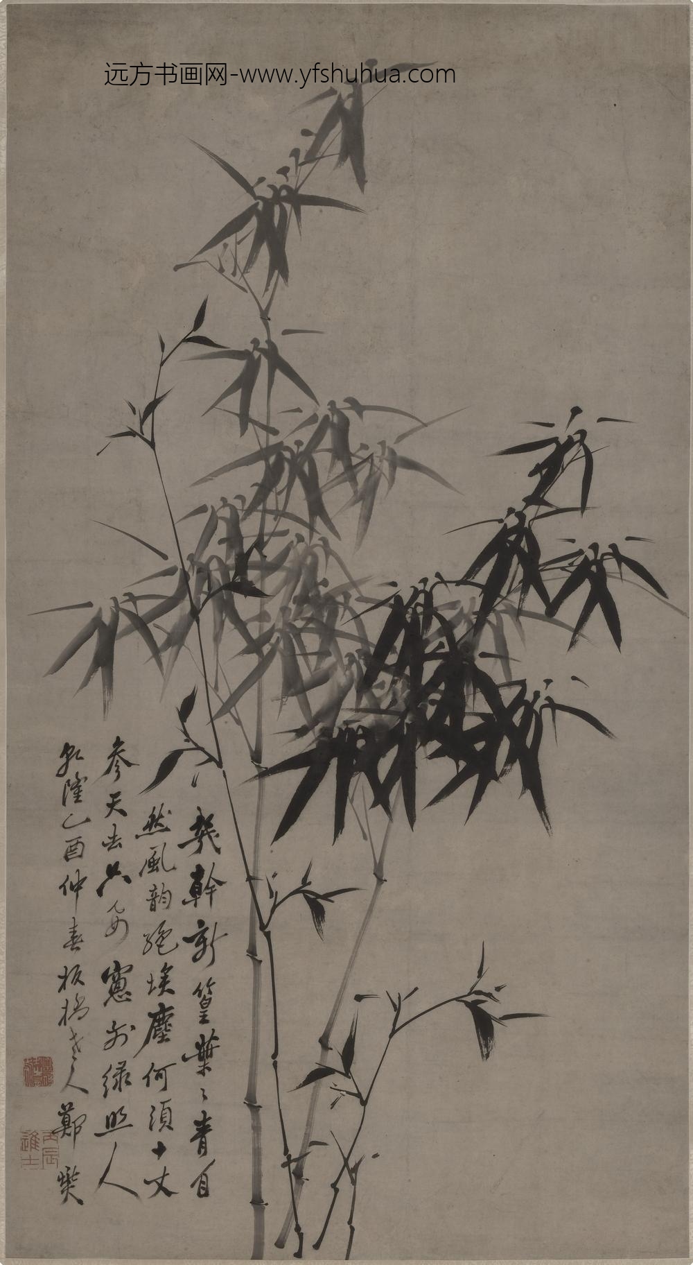 郑板桥（郑燮）_墨竹图轴-