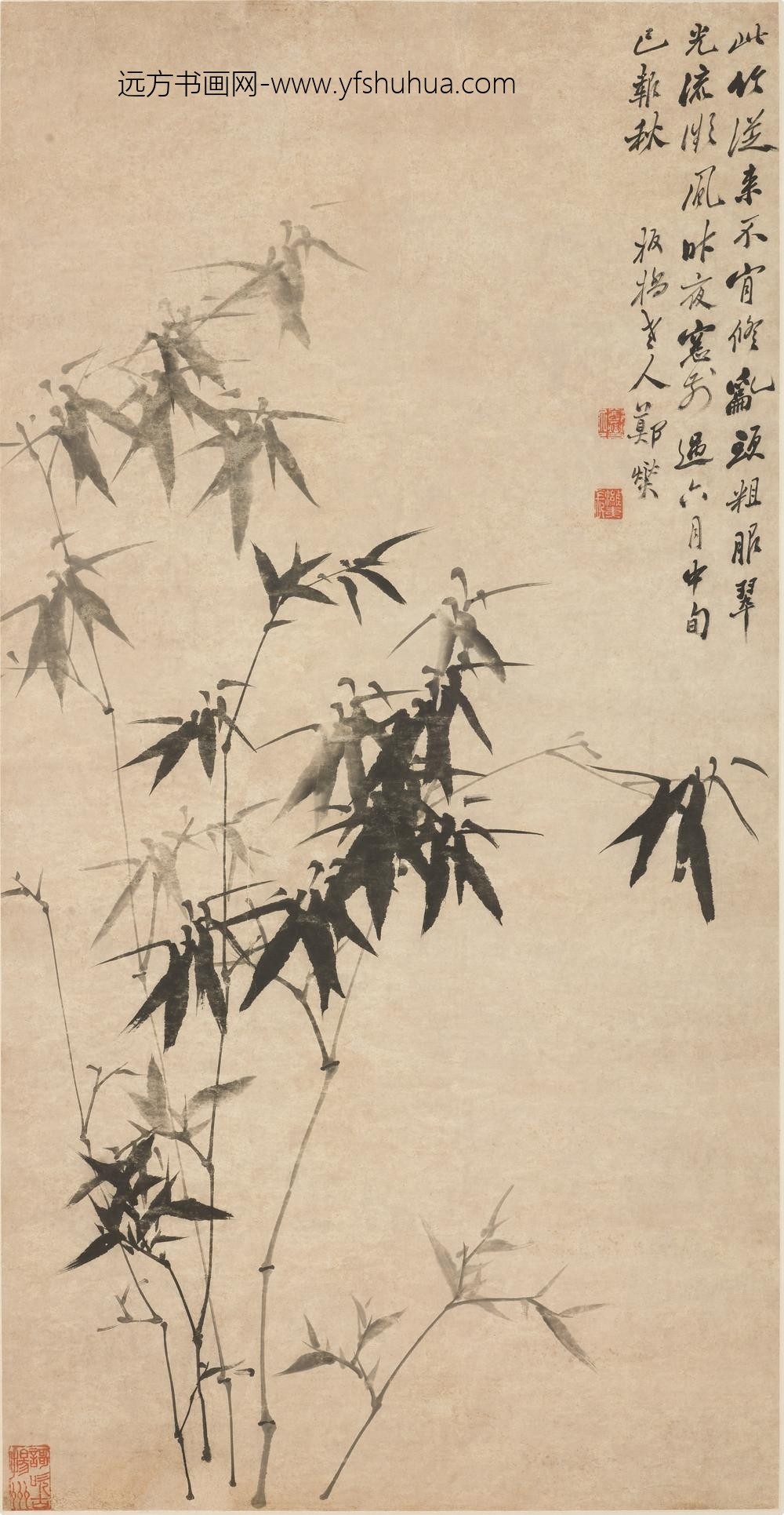 郑板桥（郑燮）_墨竹图轴-